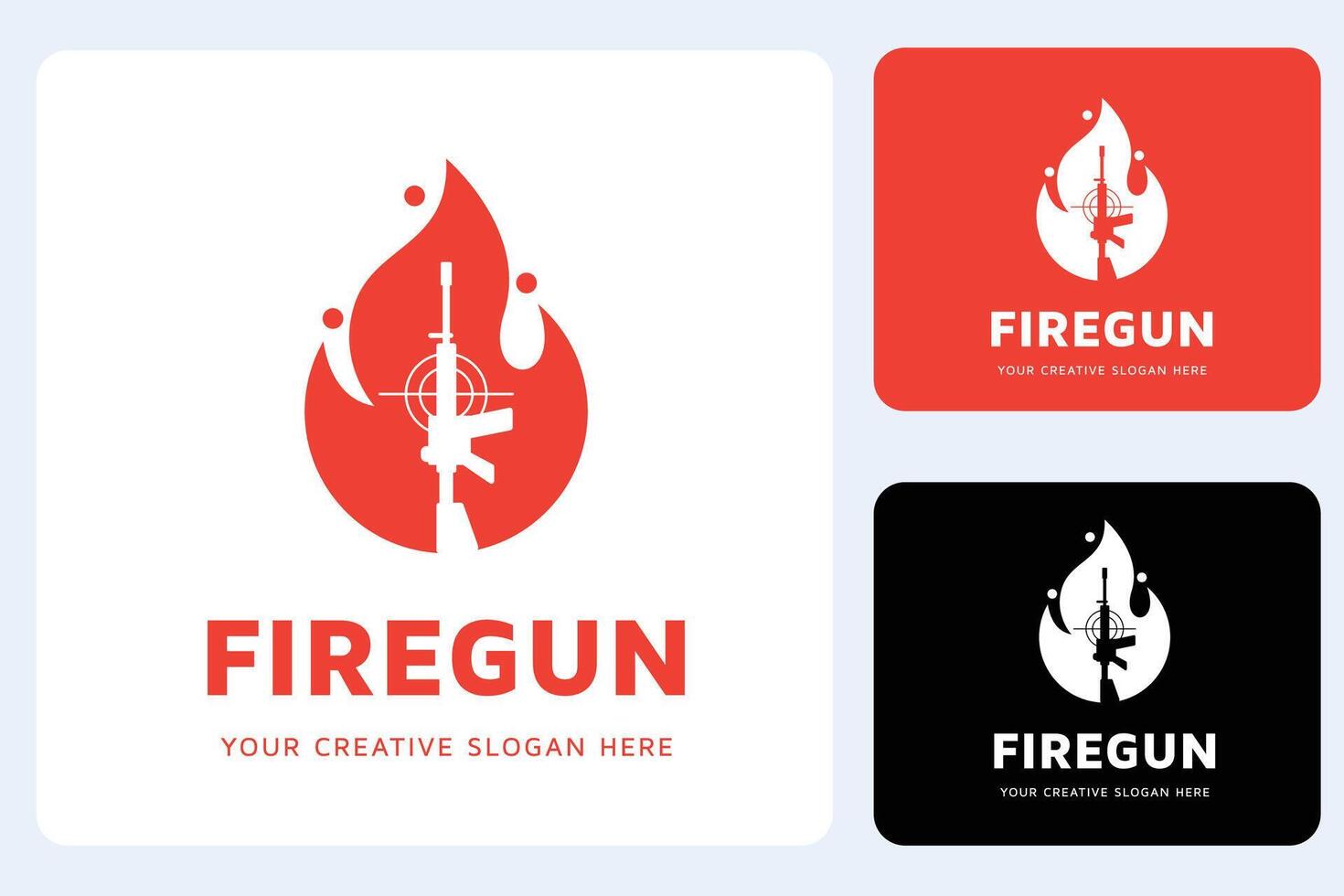 Fire Gun Logo Design Template vector