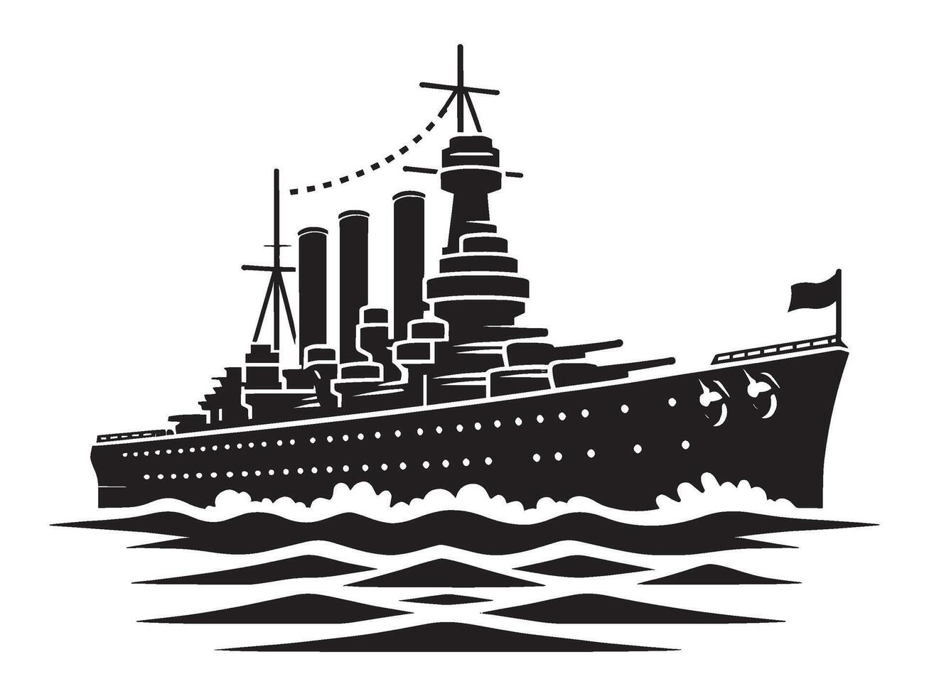 Modern ship silhouette illustration isolated on a white background vector