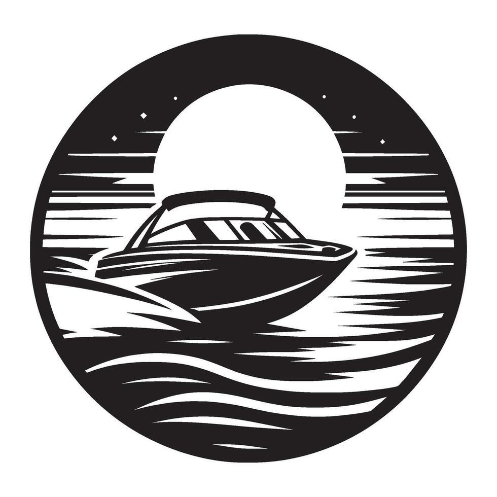 Modern luxury yacht ship silhouette illustration isolated on a white background vector