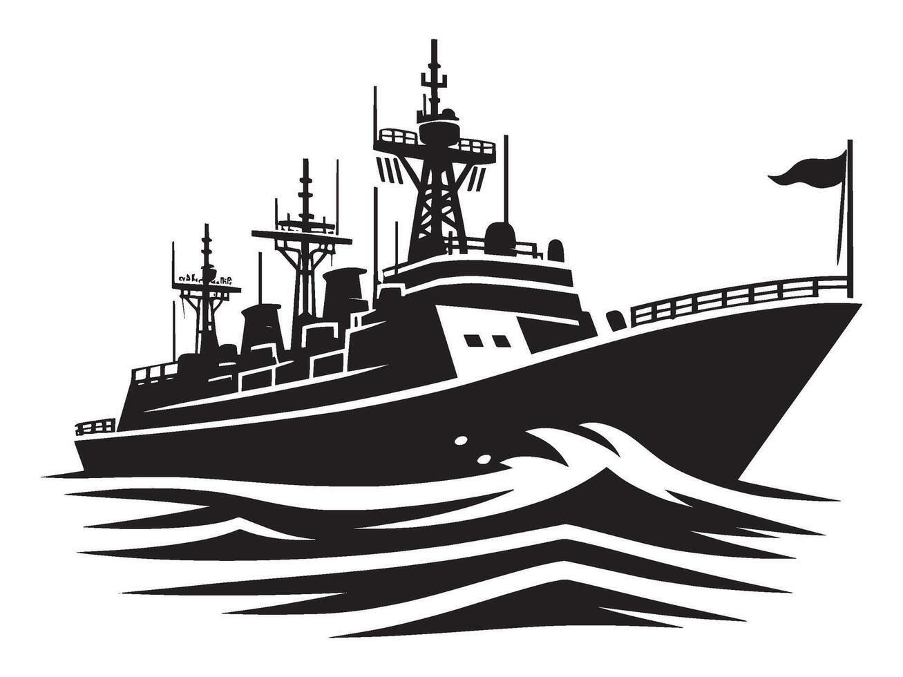 Modern ship silhouette illustration isolated on a white background vector