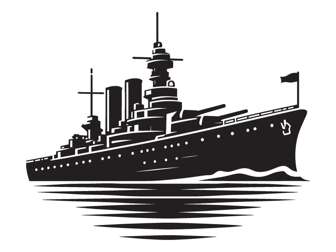 Modern ship silhouette illustration isolated on a white background vector