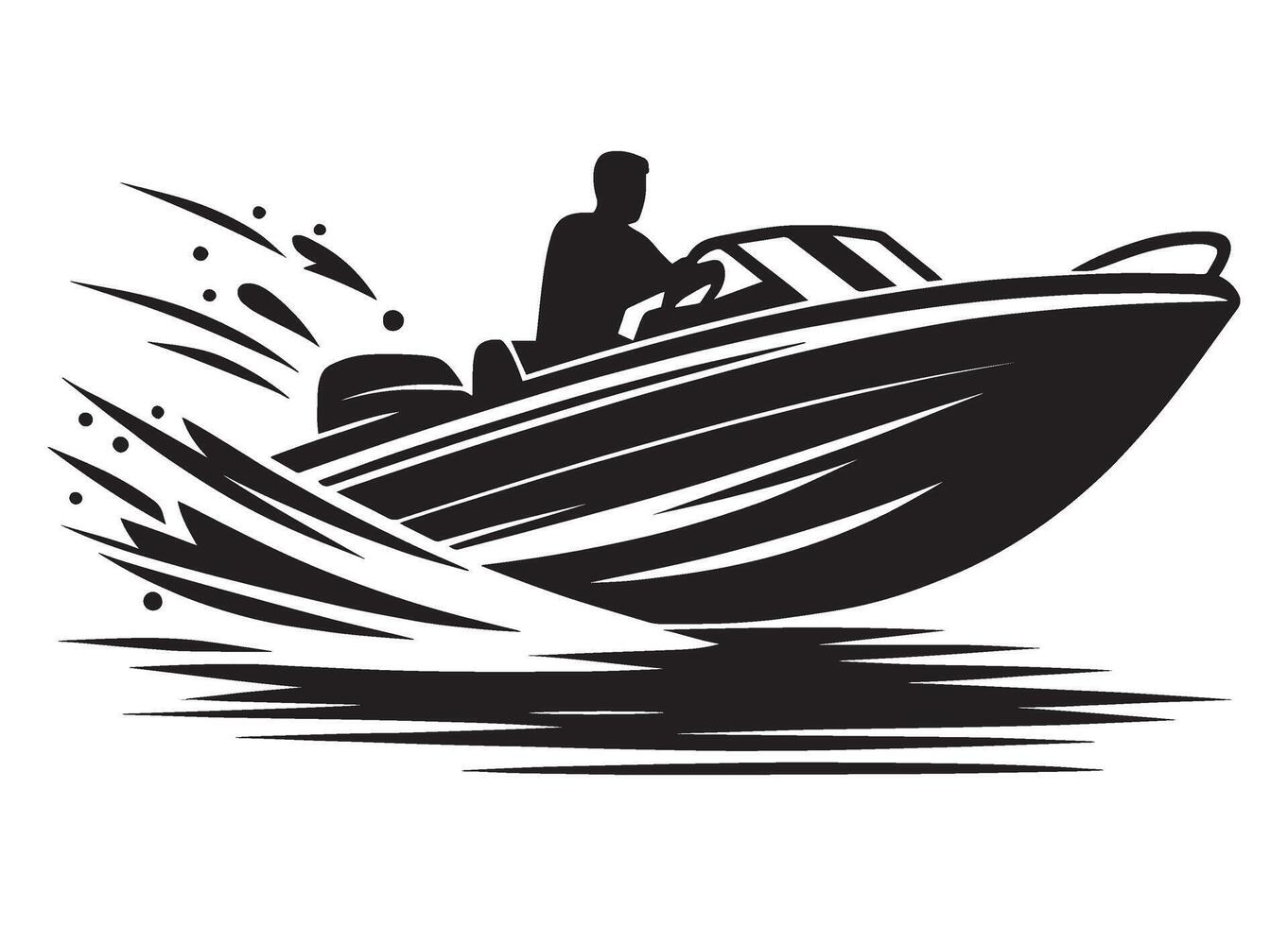 Modern luxury yacht ship silhouette illustration isolated on a white background vector