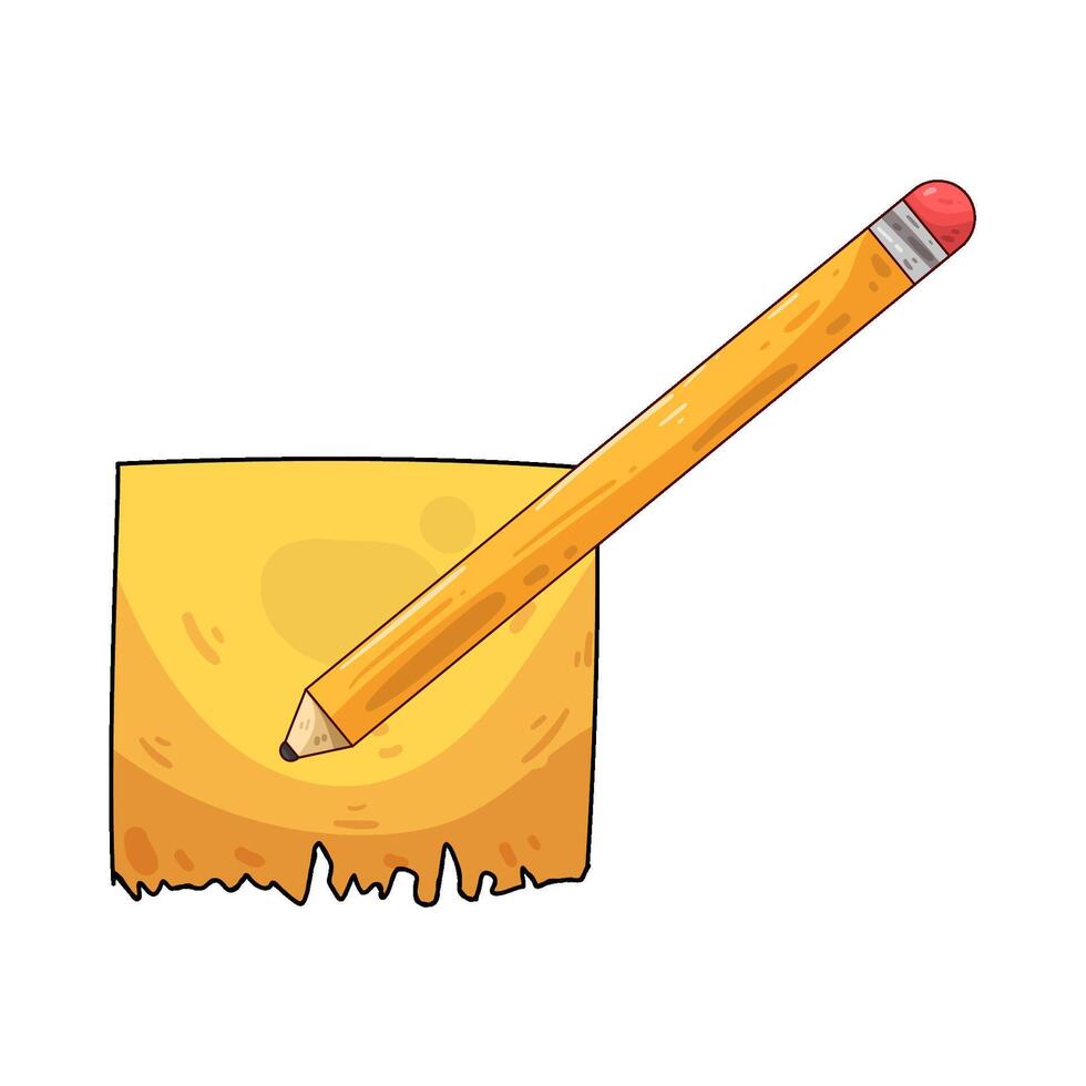 Illustration of pencil and paper vector