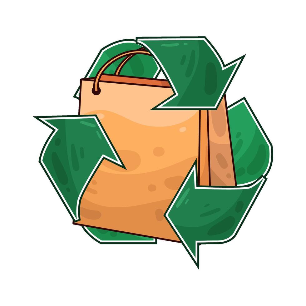 Illustration of recycled paper bag vector