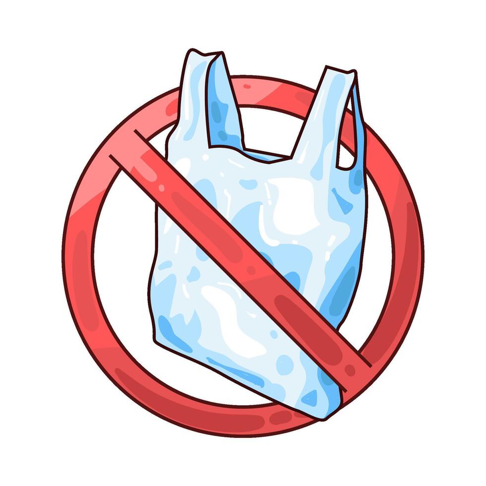 Illustration of no plastic bag vector
