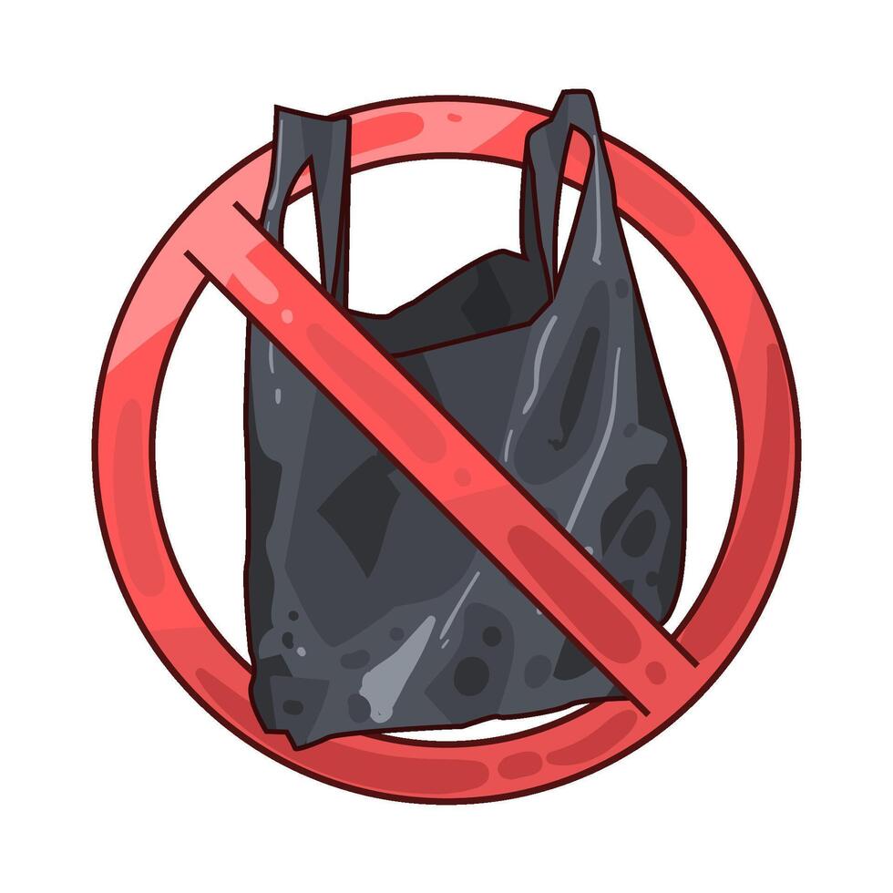 Illustration of no plastic bag vector