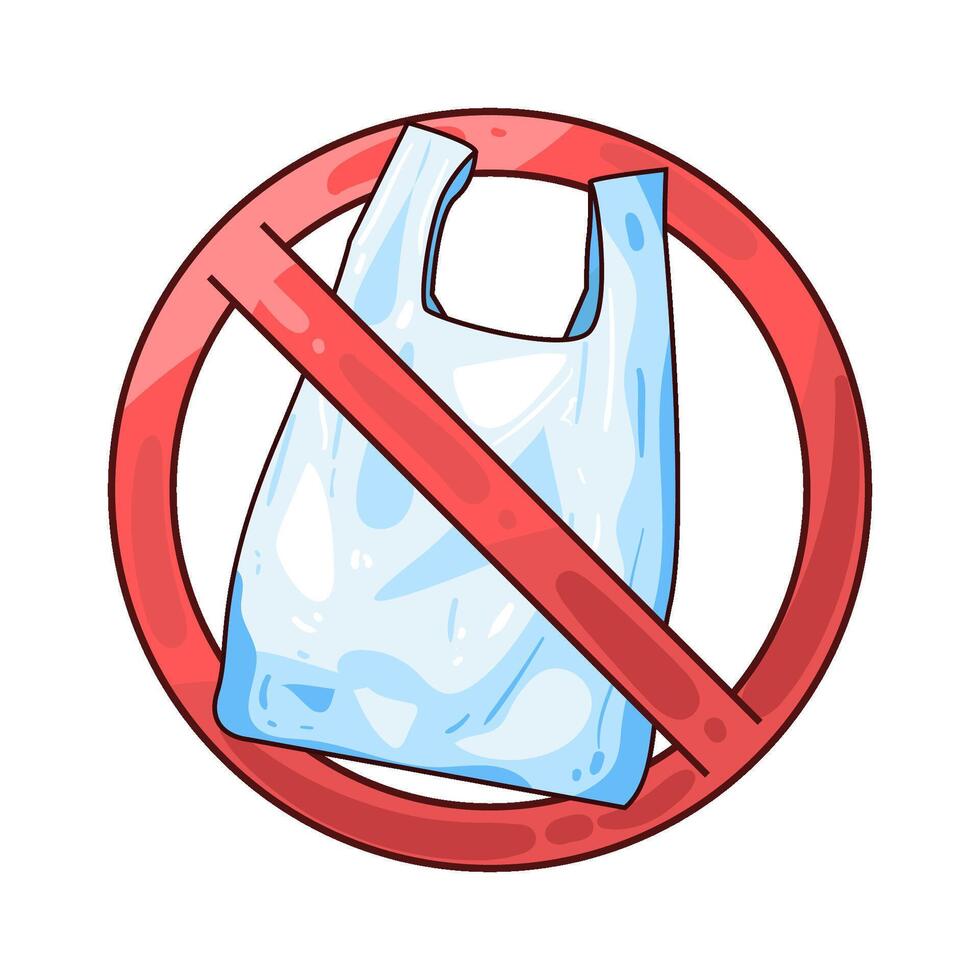 Illustration of no plastic bag vector