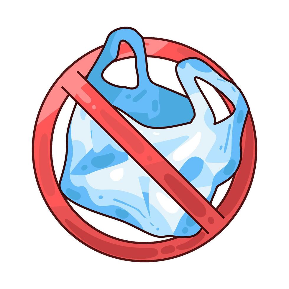 Illustration of no plastic bag vector