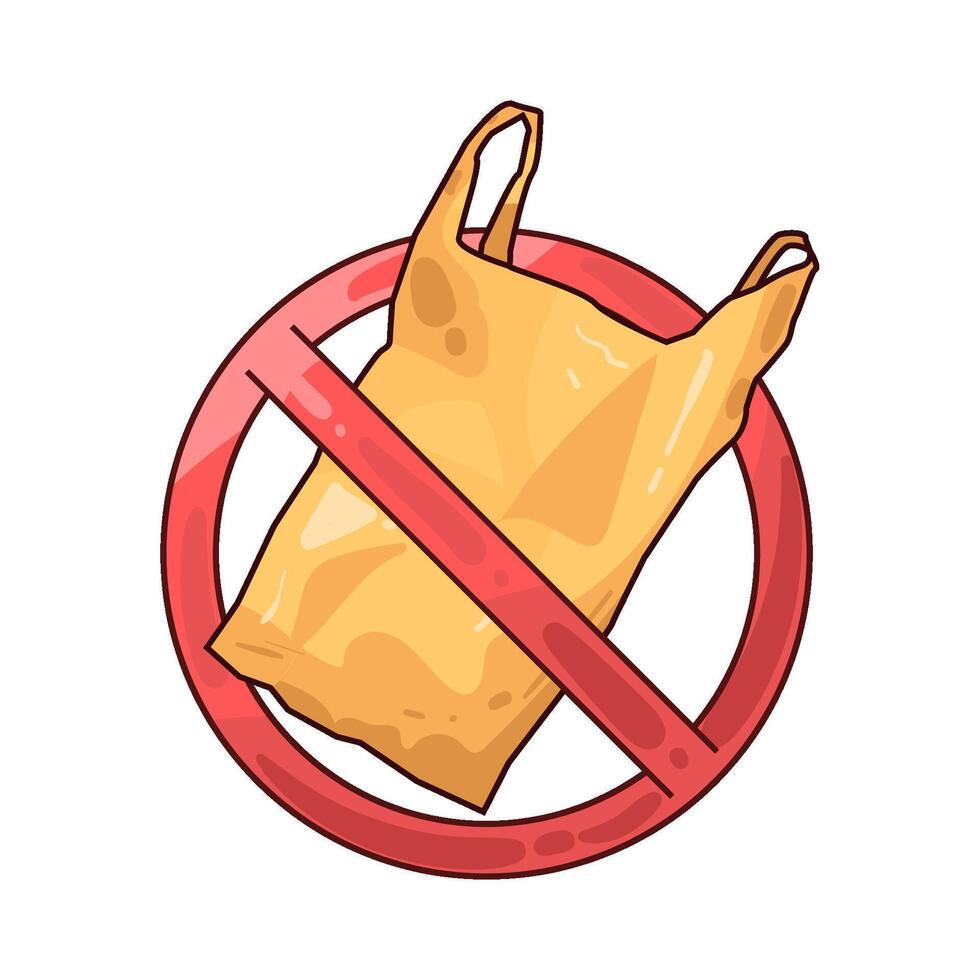 Illustration of no plastic bag vector