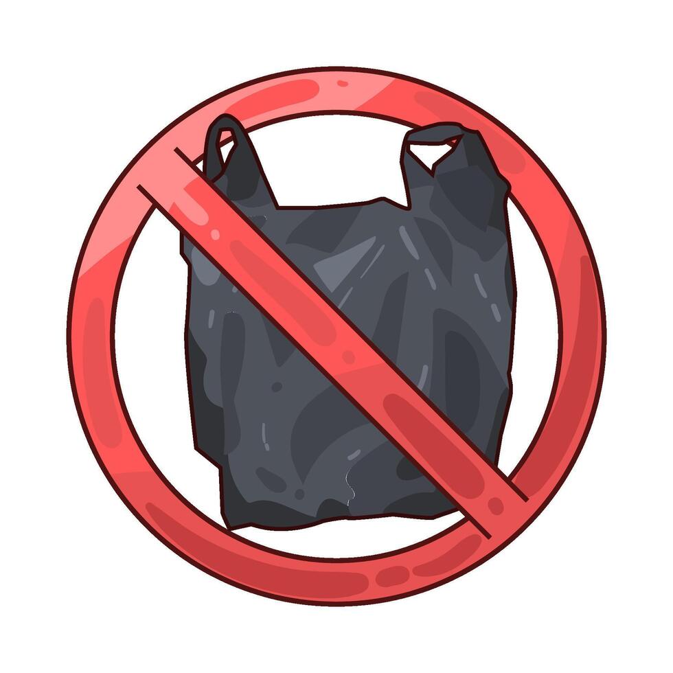 Illustration of no plastic bag vector