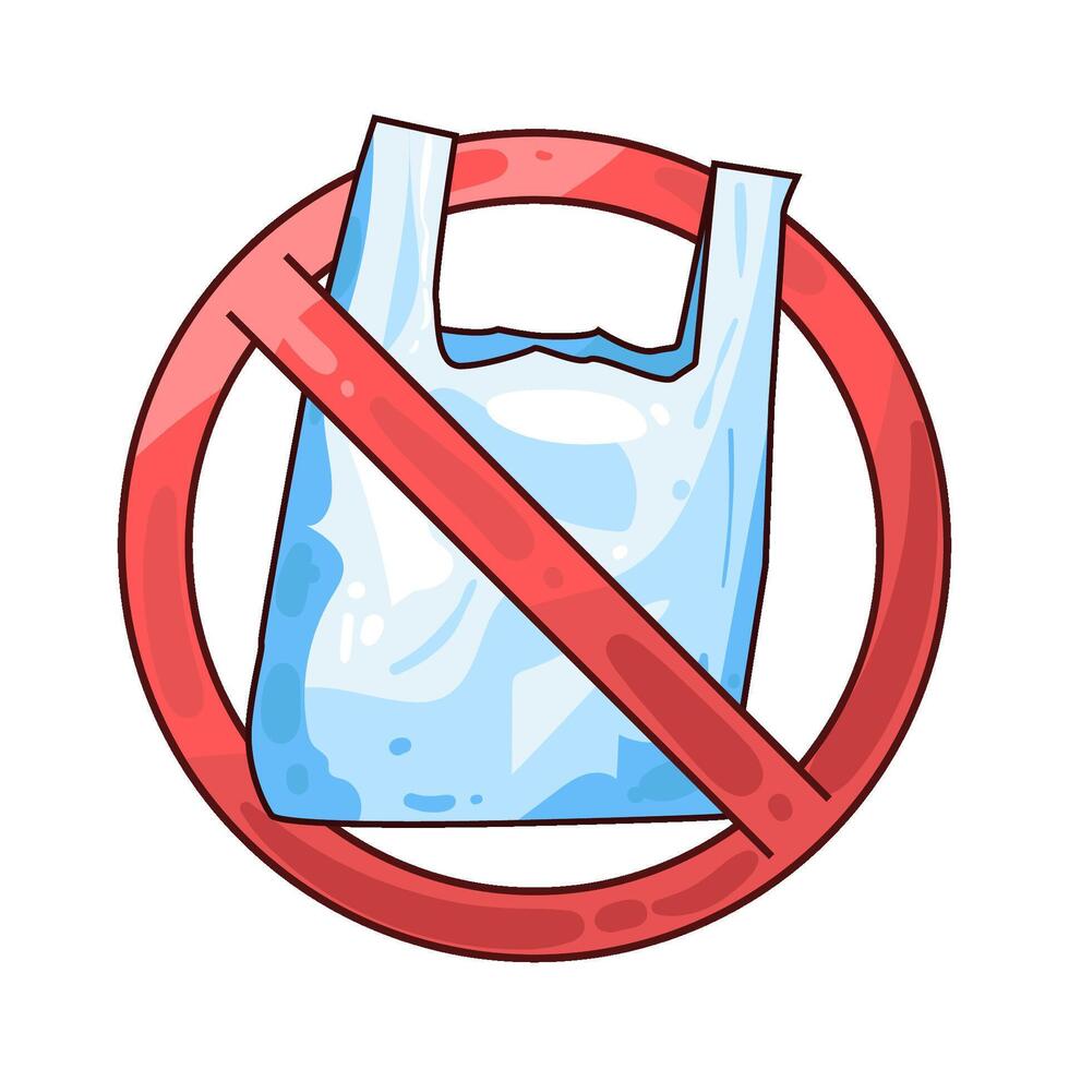 Illustration of no plastic bag vector