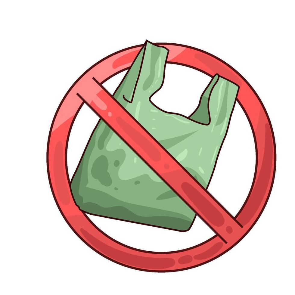 Illustration of no plastic bag vector