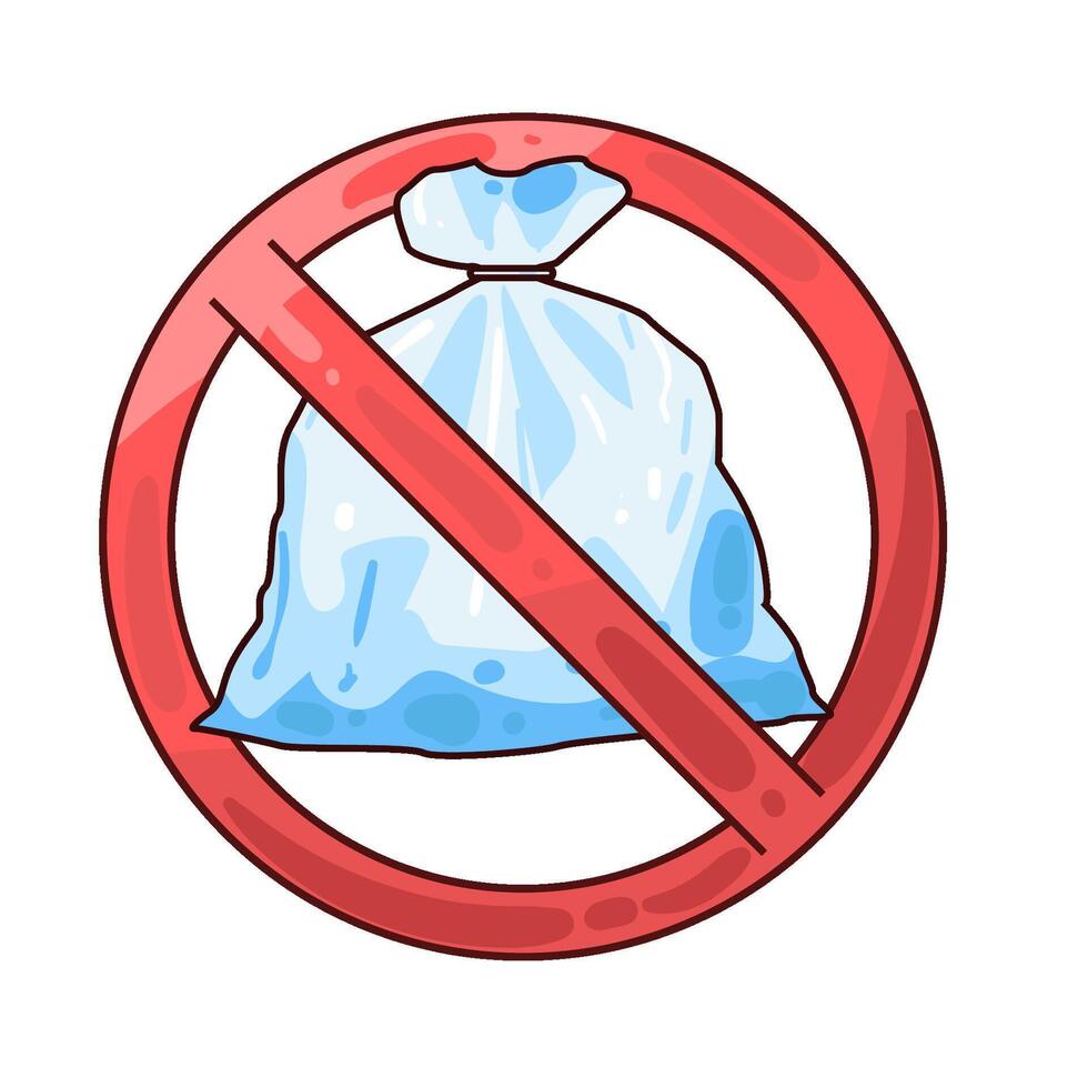 Illustration of no plastic bag vector