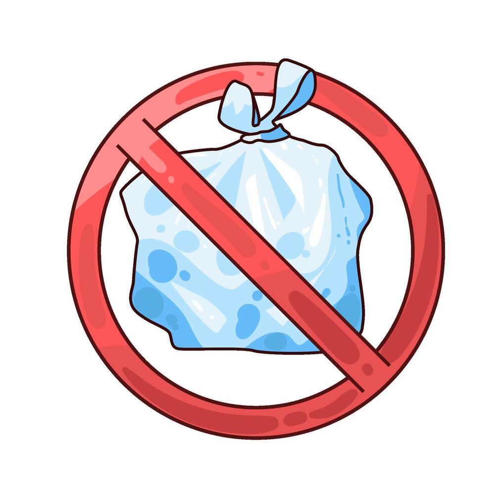 Illustration of no plastic bag vector