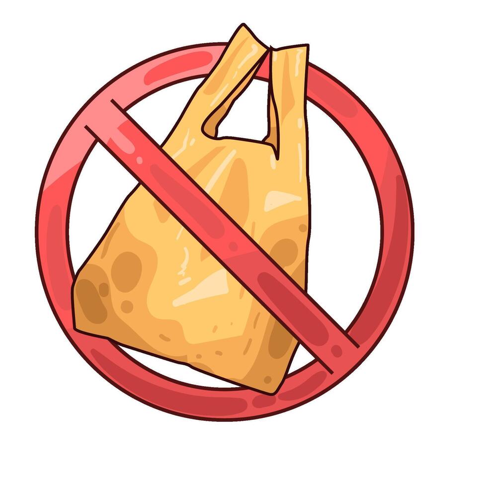 Illustration of no plastic bag vector