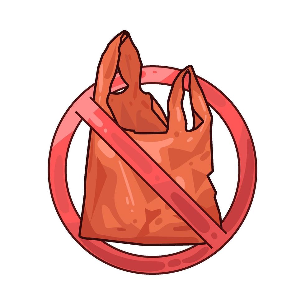Illustration of no plastic bag vector