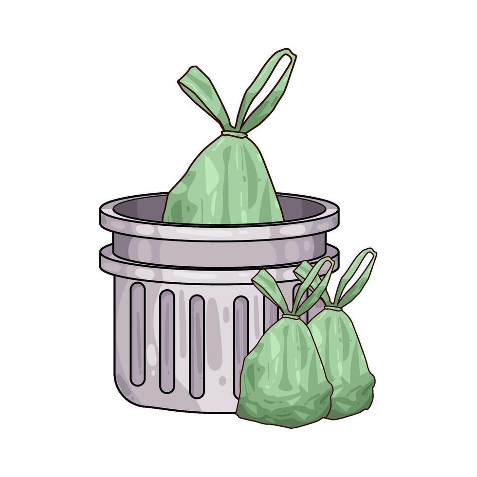 Illustration of trash bin vector