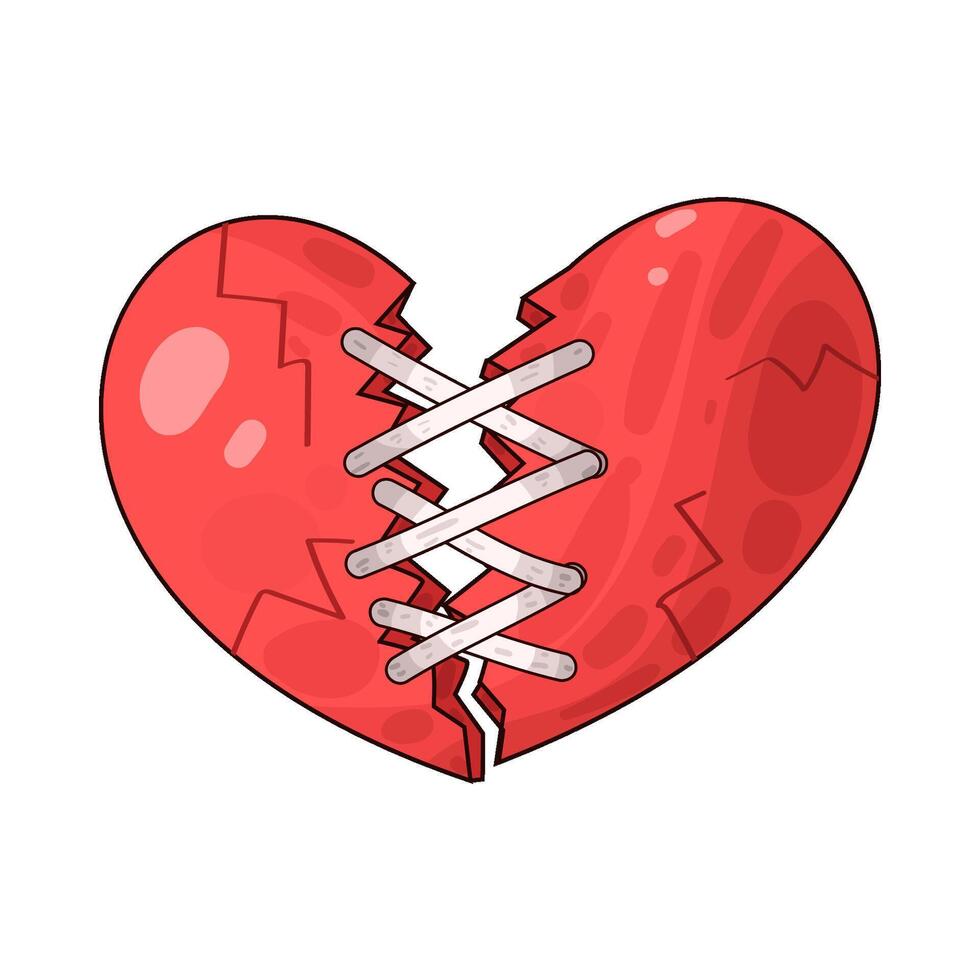 Illustration of broken heart vector