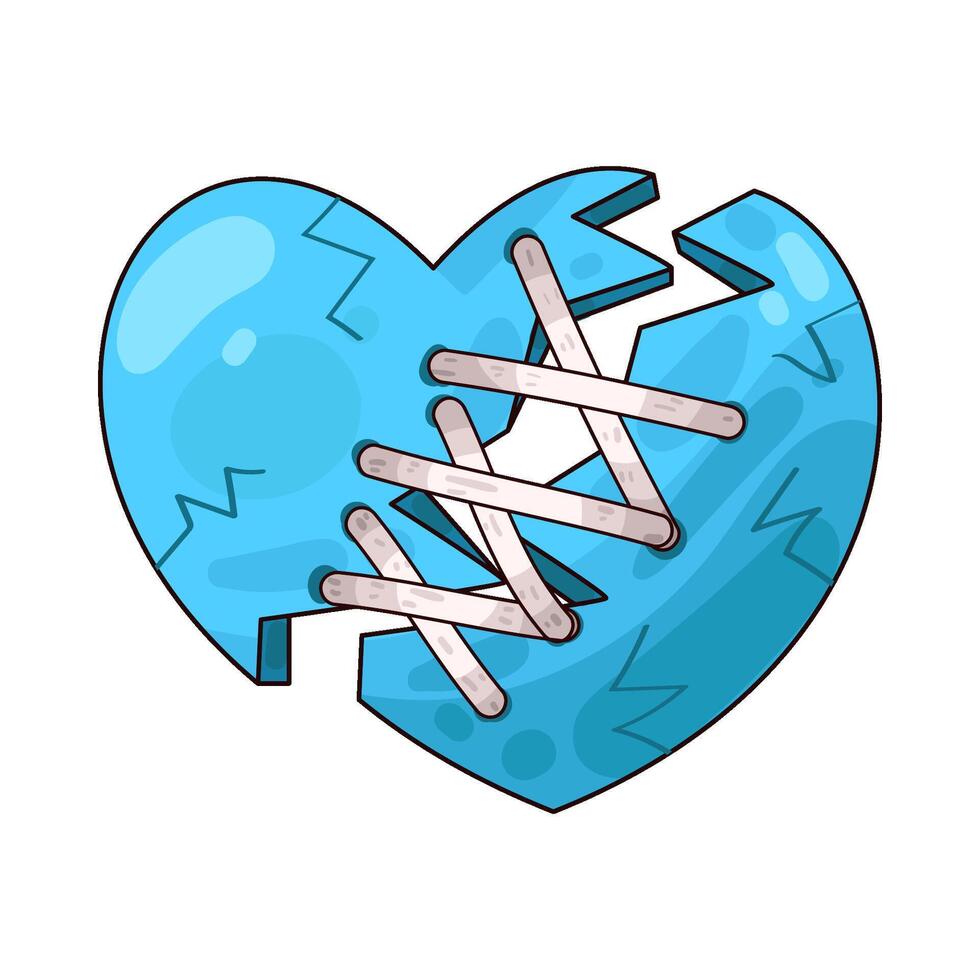 Illustration of broken heart vector