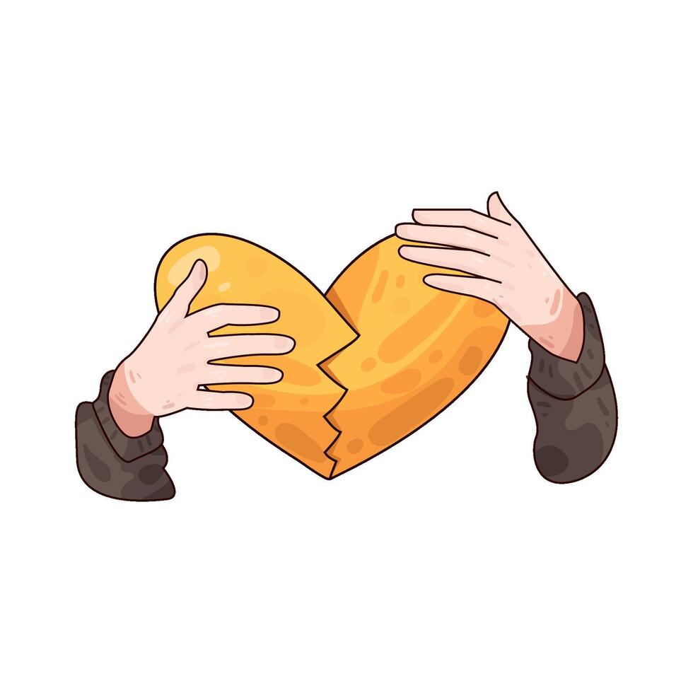 Illustration of broken heart vector