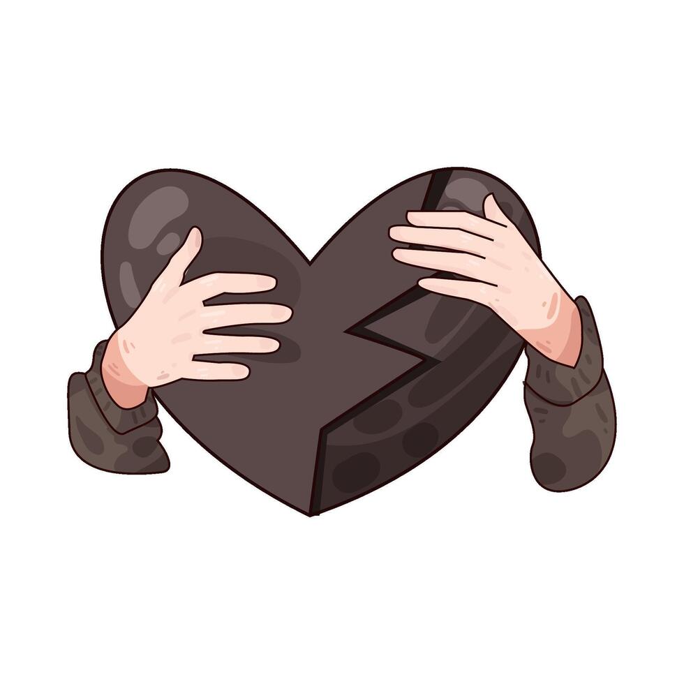 Illustration of broken heart vector