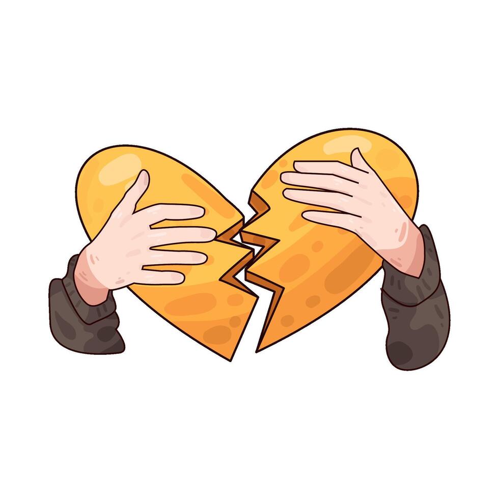 Illustration of broken heart vector