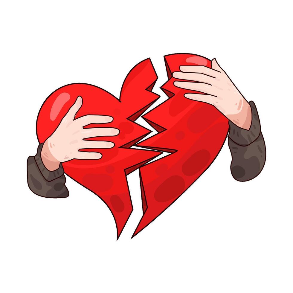 Illustration of broken heart vector
