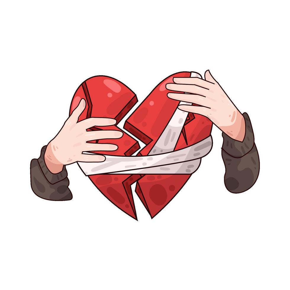 Illustration of broken heart vector