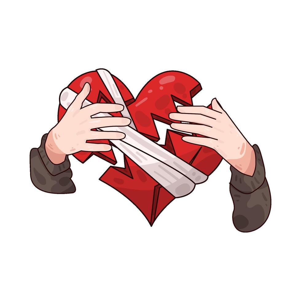 Illustration of broken heart vector