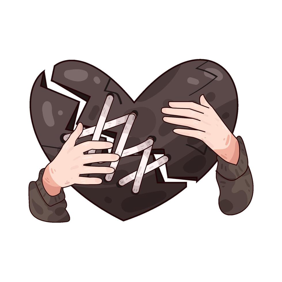 Illustration of broken heart vector