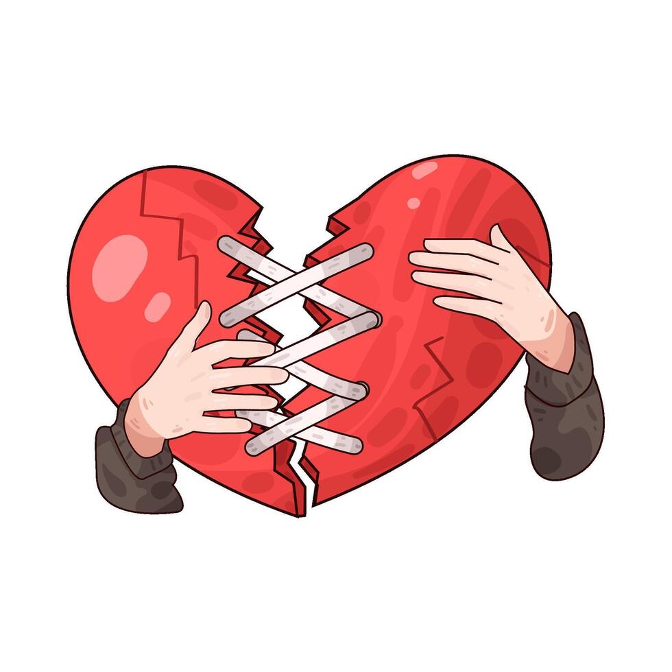 Illustration of broken heart vector