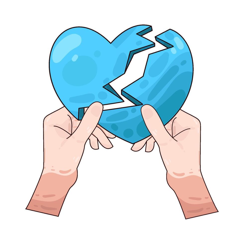 Illustration of broken heart vector
