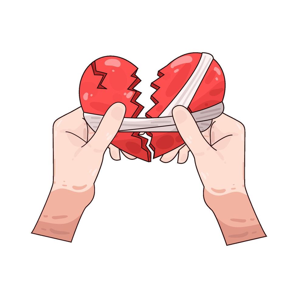 Illustration of broken heart vector