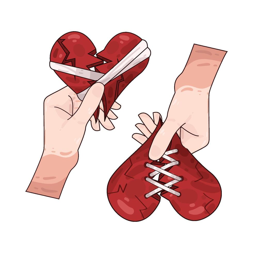 Illustration of broken heart vector