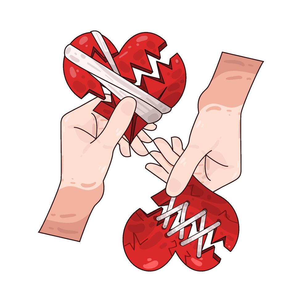 Illustration of broken heart vector