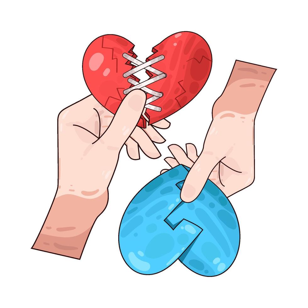Illustration of broken heart vector