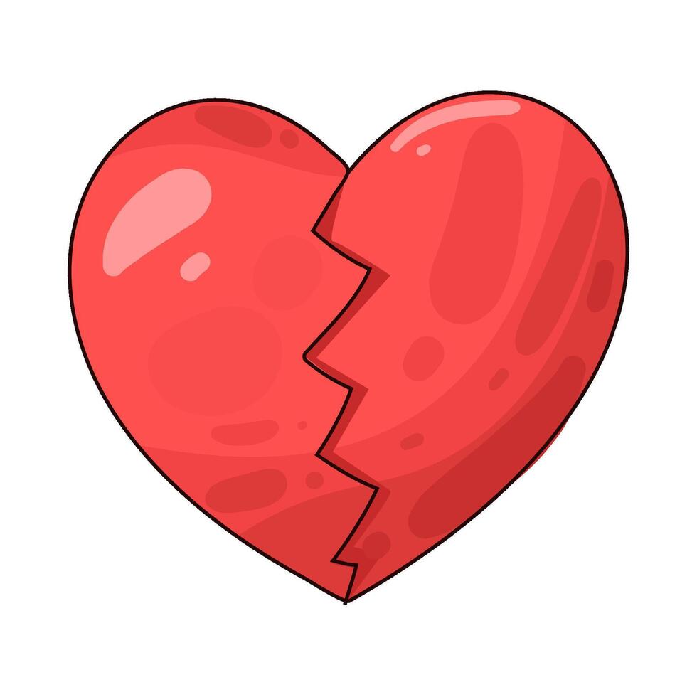 Illustration of broken heart vector