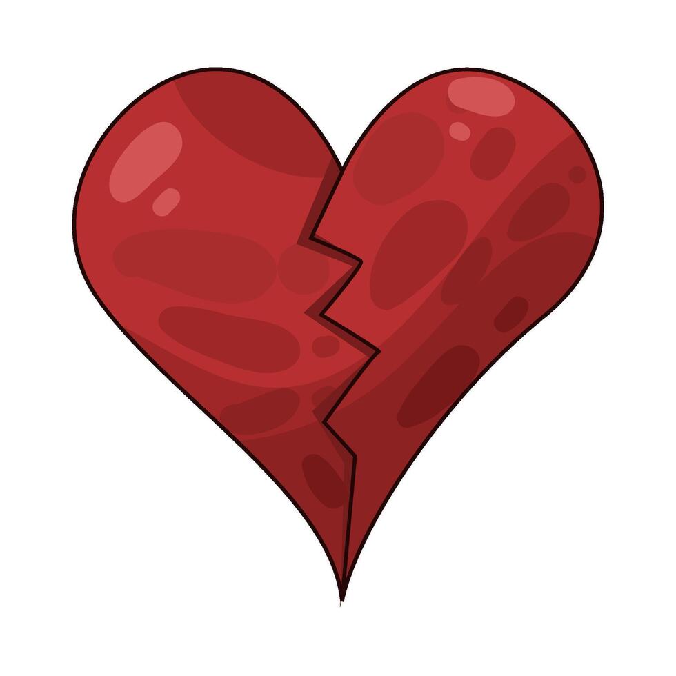 Illustration of broken heart vector