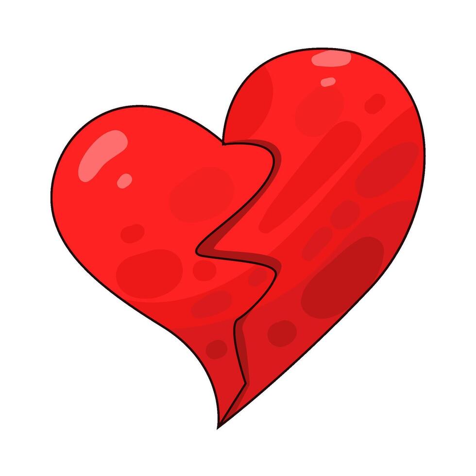 Illustration of broken heart vector