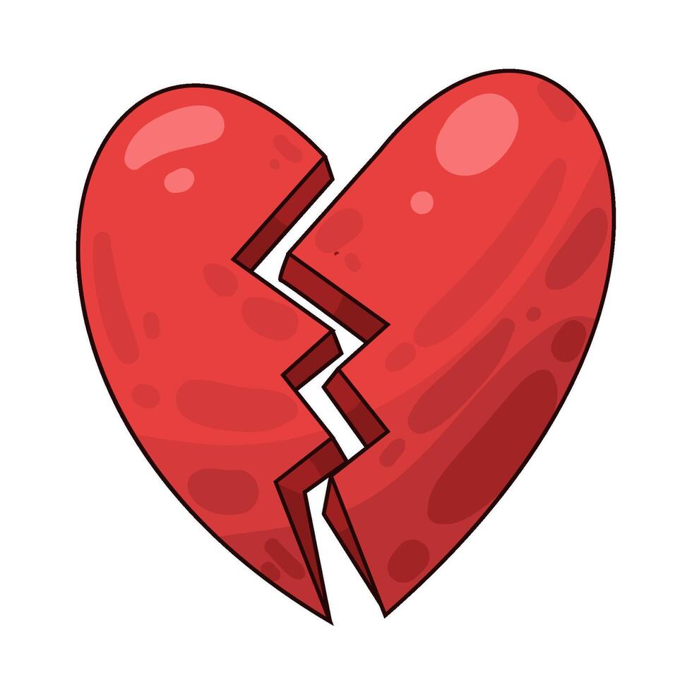 Illustration of broken heart vector
