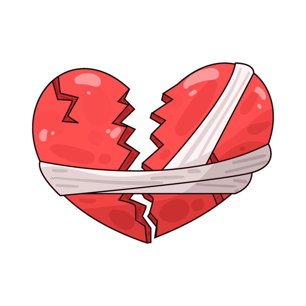 Illustration of broken heart vector