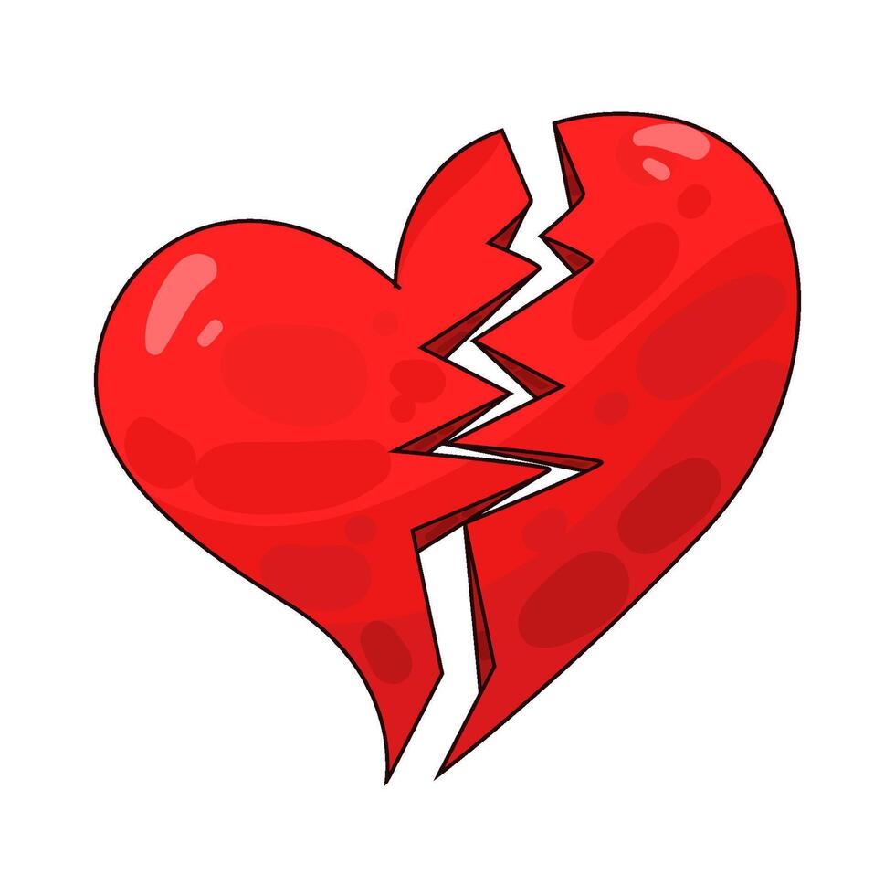 Illustration of broken heart vector