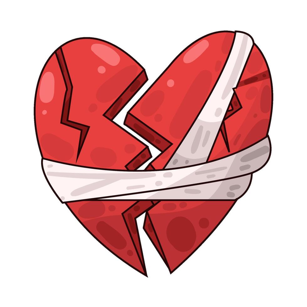 Illustration of broken heart vector