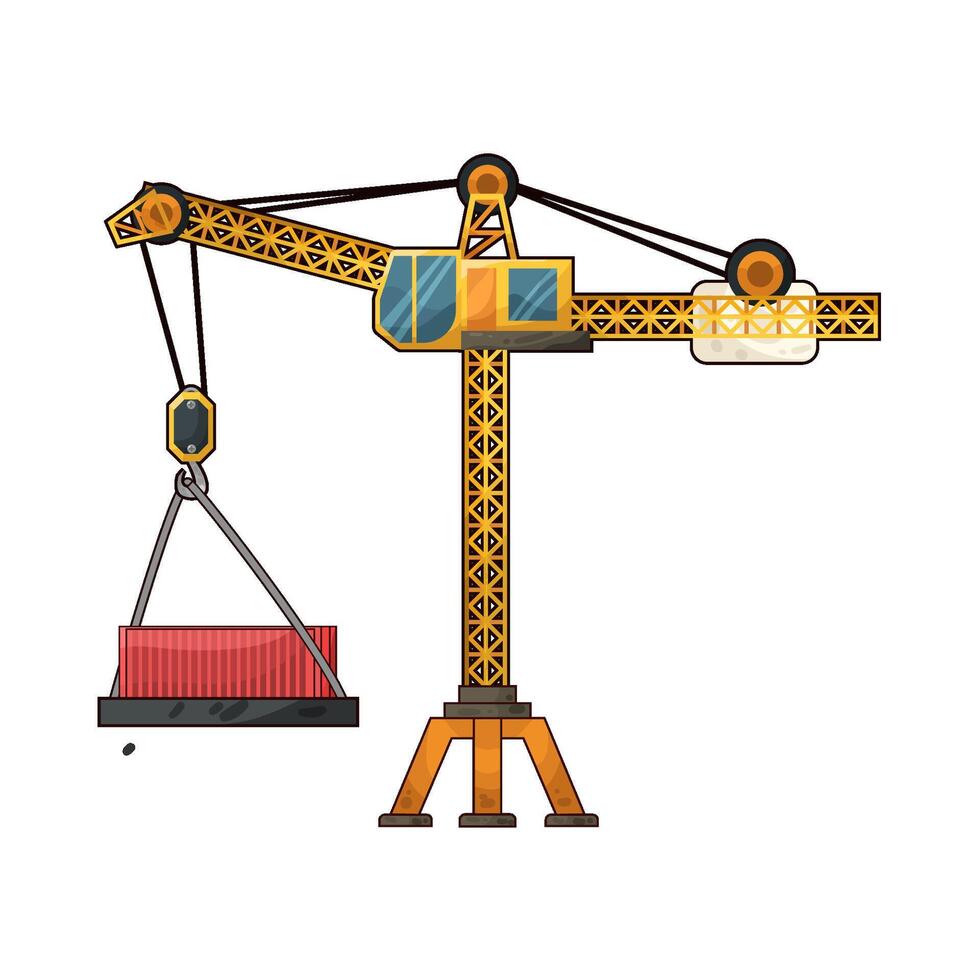 Illustration of tower crane vector