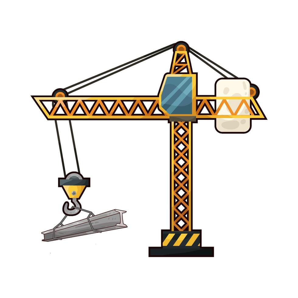 Illustration of tower crane vector
