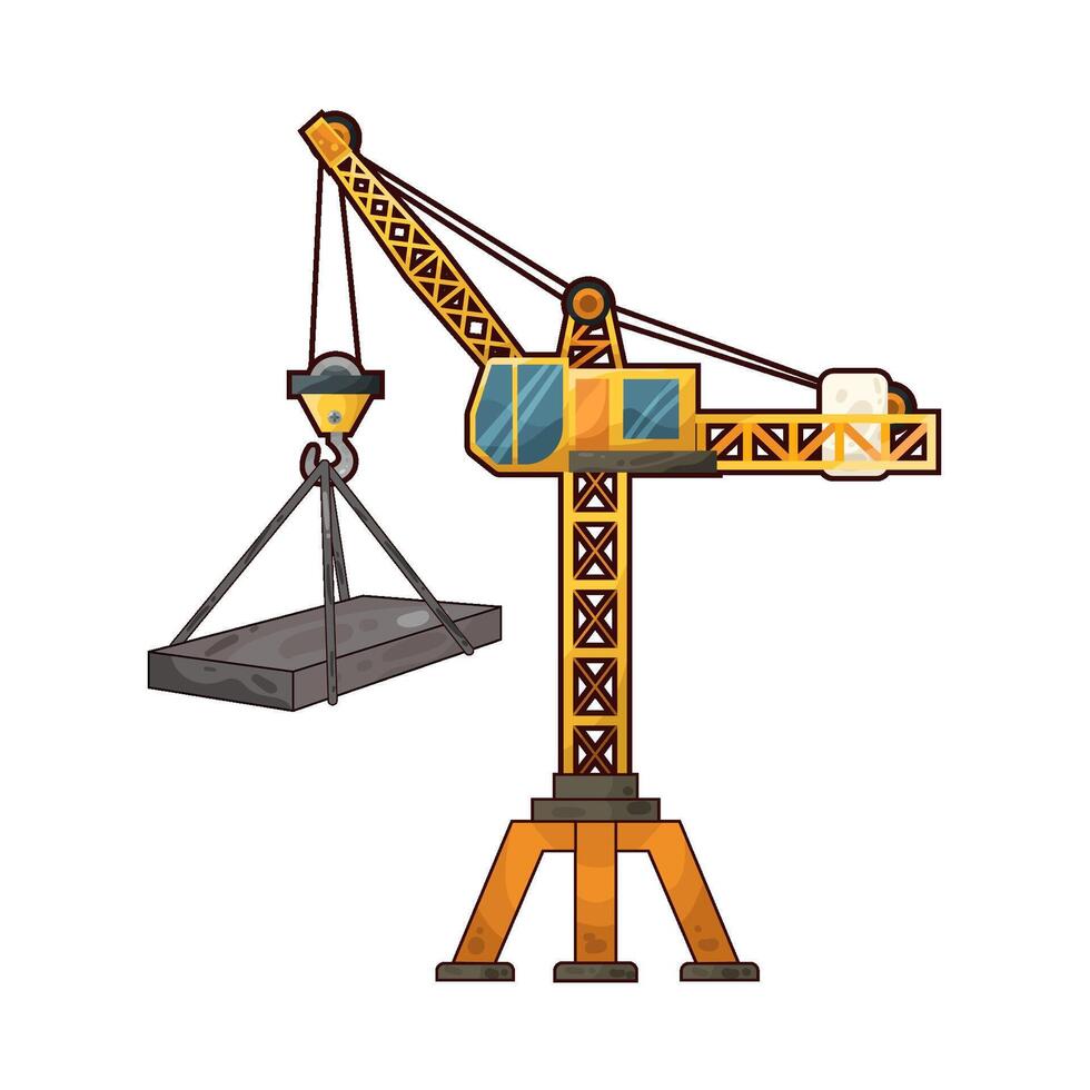 Illustration of tower crane vector