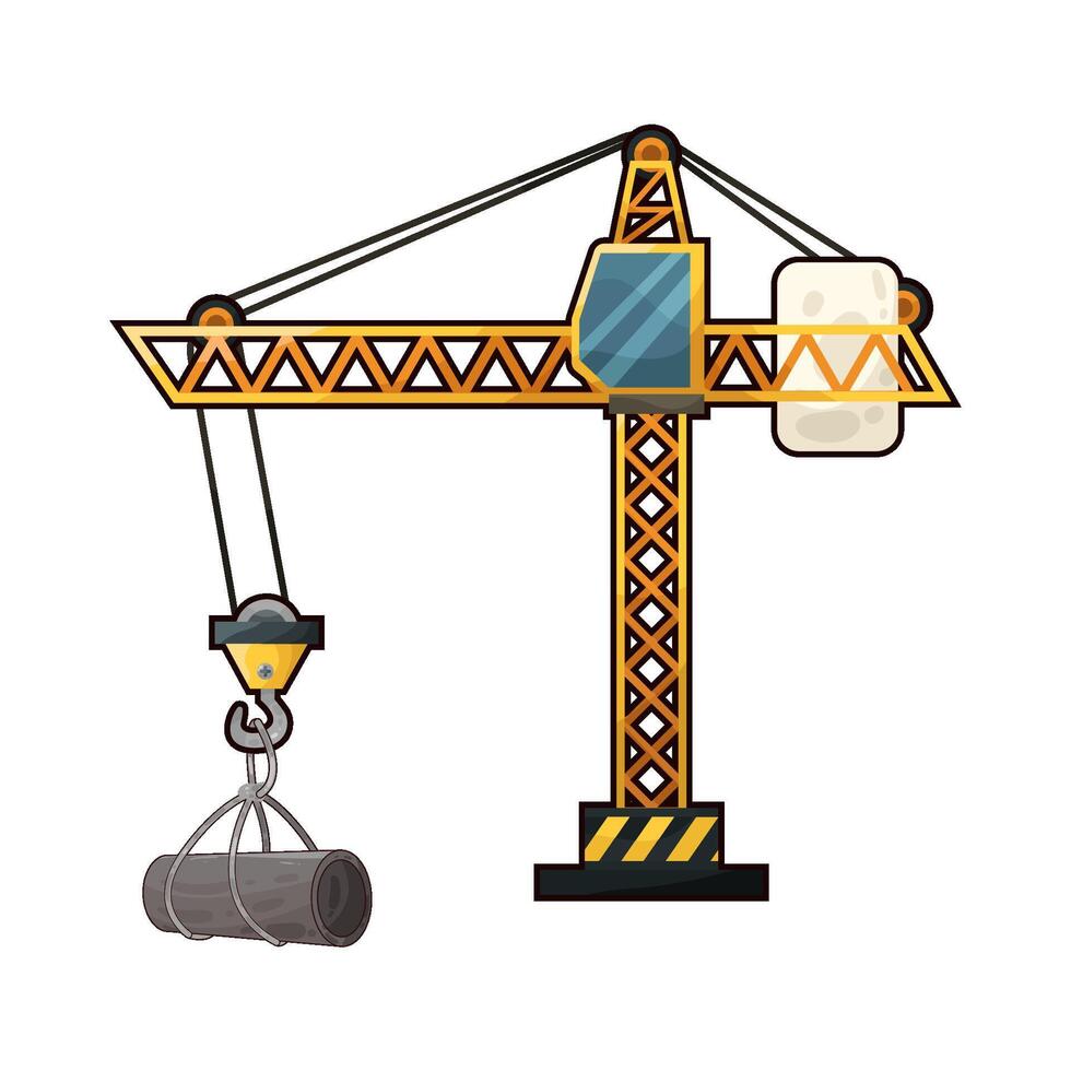 Illustration of tower crane vector