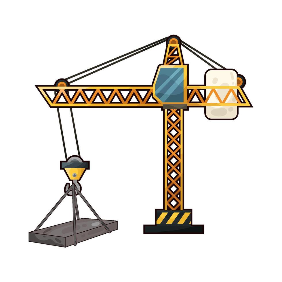 Illustration of tower crane vector