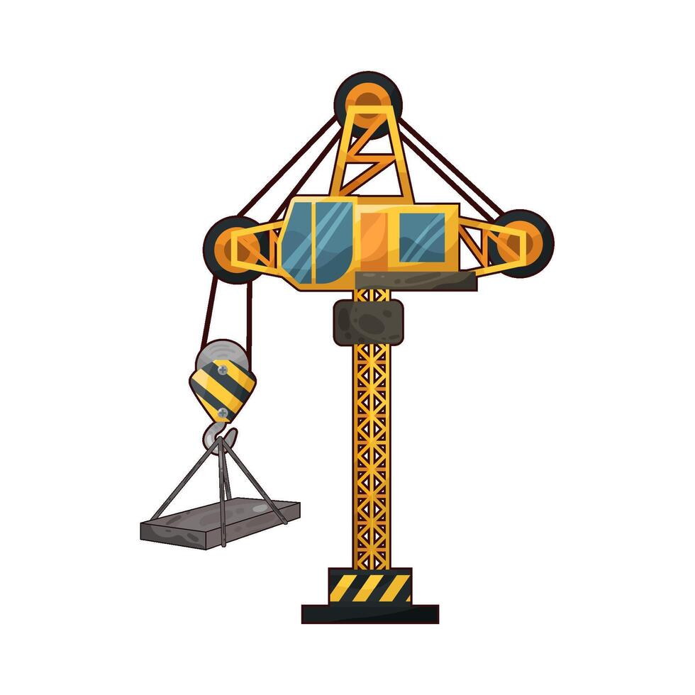 Illustration of tower crane vector