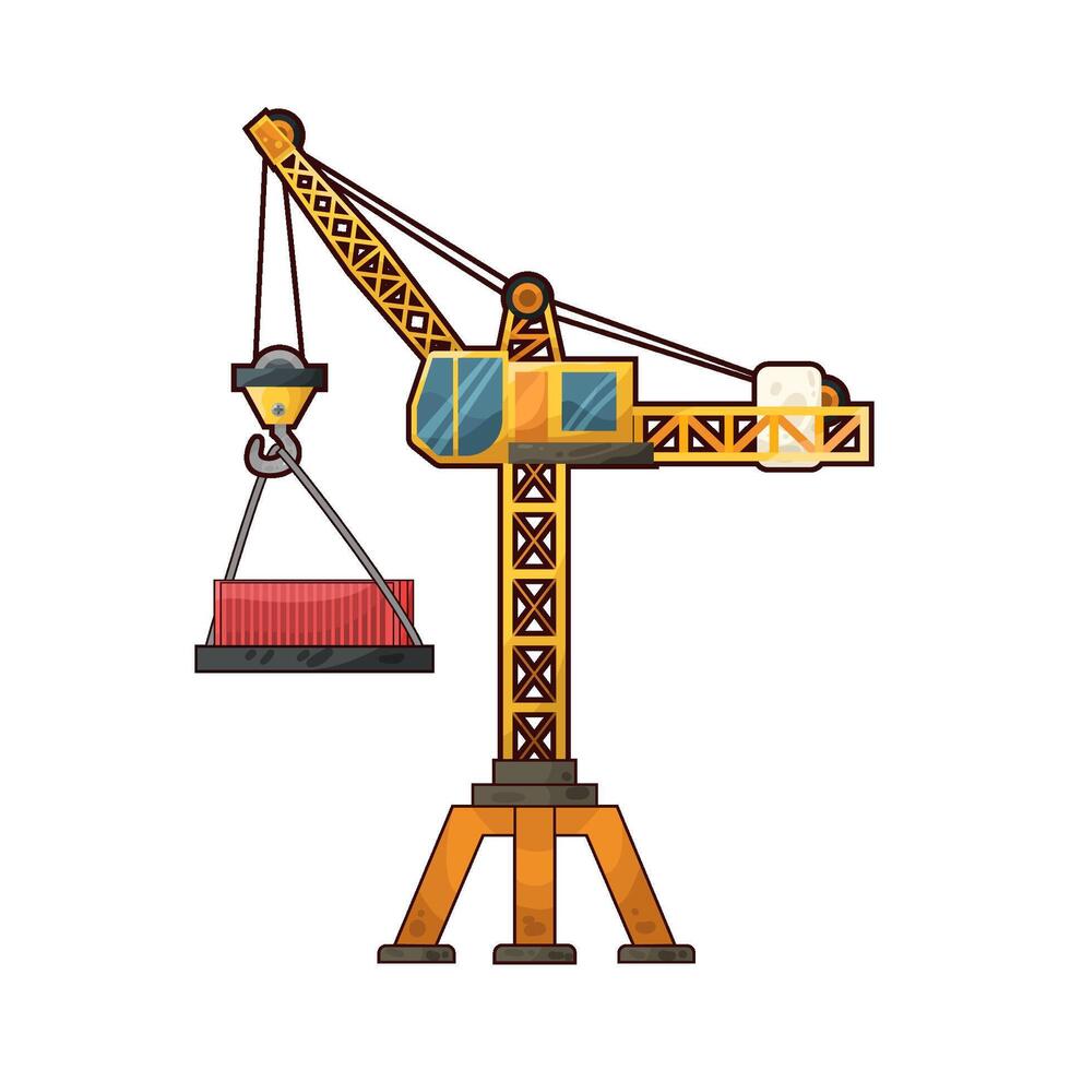 Illustration of tower crane vector